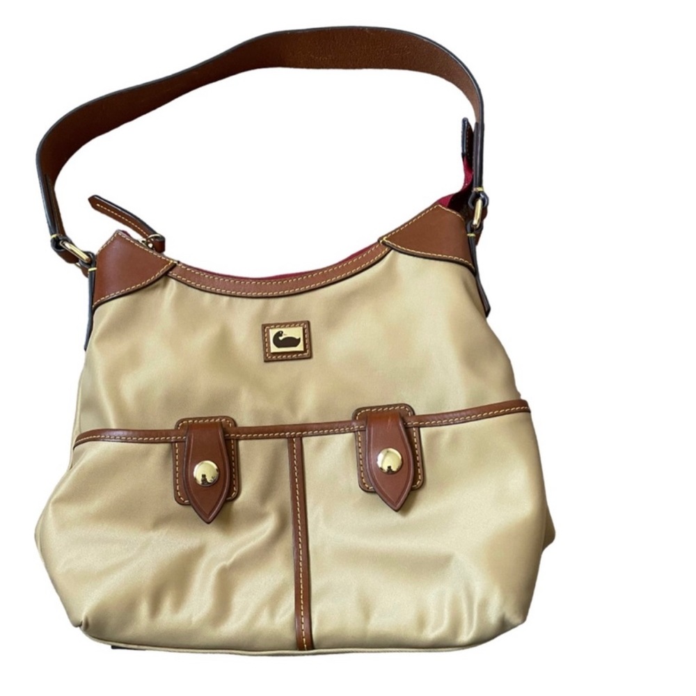 Dooney & Bourke Wayfarer small zip up hobo nylon/leather purse